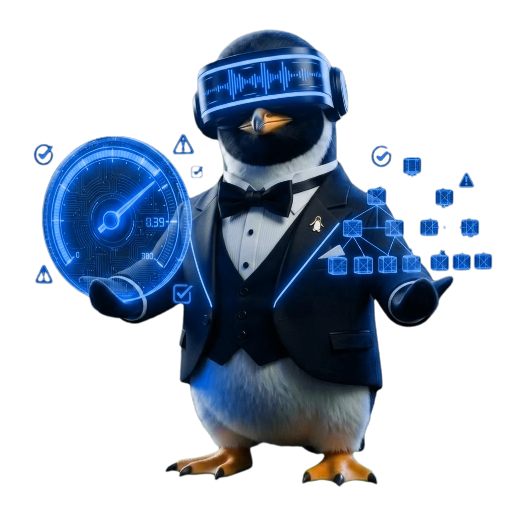 SEO Butler penguin illustrating Technical SEO